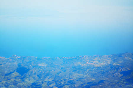 aerial view of an Italian coast on a clear dayの写真素材