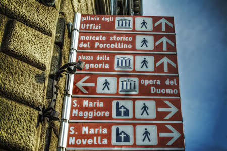 landmark sign in Florence in hdr, Italyの写真素材