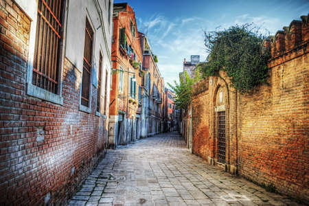 picturesque backstreet in Venice, Italyの写真素材