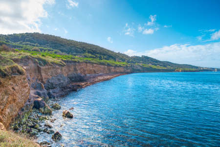 clouds over Castelsardo shore, Sardiniaの写真素材