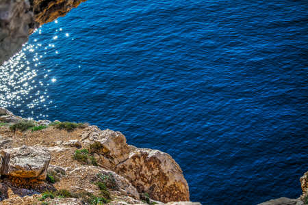 blue sea in Capo Caccia, Sardiniaの写真素材