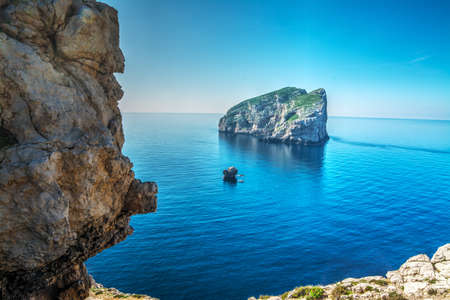 Foradada island in Capo Caccia, Sardiniaの写真素材