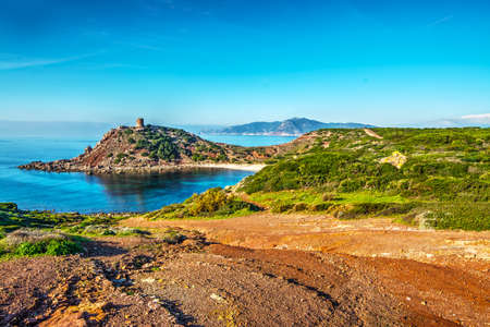 Porticciolo beach on a clear day, Sardiniaの写真素材