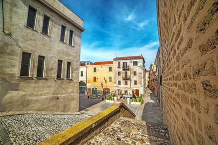 Alghero old town on a clear day, Italy