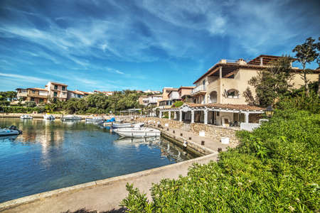 Porto Rotondo harbor in Sardinia, Italyの写真素材