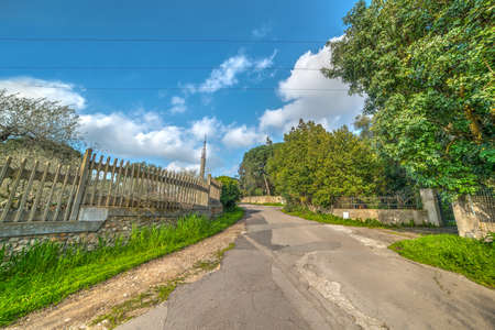 streets of a residential neighborhood in Italyの写真素材
