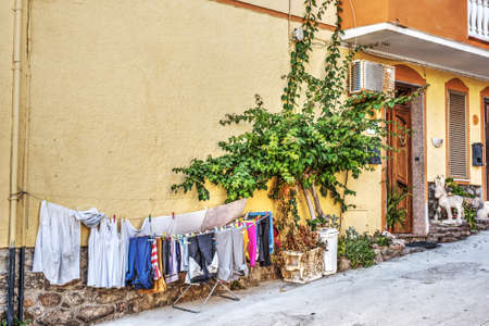 glimpse of a small town in Sardinia, Italyの写真素材