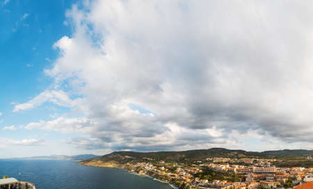 panoramic view of Castelsardo, Sardiniaの写真素材