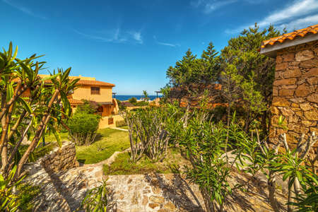 houses by the sea in Sardinia, Italyのeditorial素材