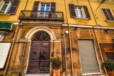 beautiful facade in Sassari, Italyの写真素材