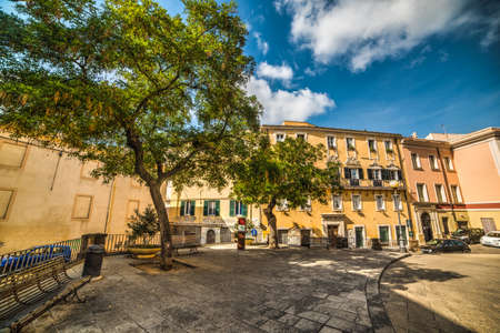 Duomo square in Sassari, Italyの写真素材