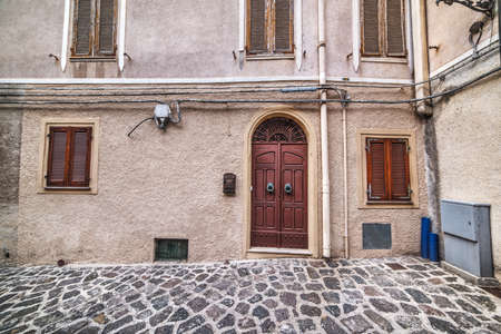 rustic corner in Castelsardo old town, Sardiniaの写真素材