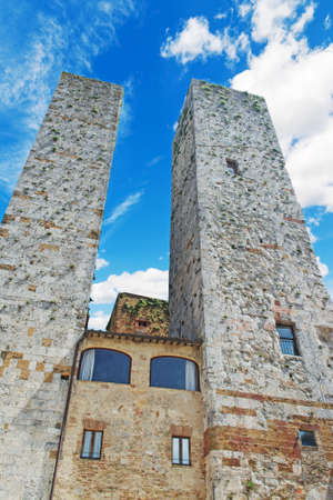 world famous San Gimignano towers in Tuscany, Italyの写真素材