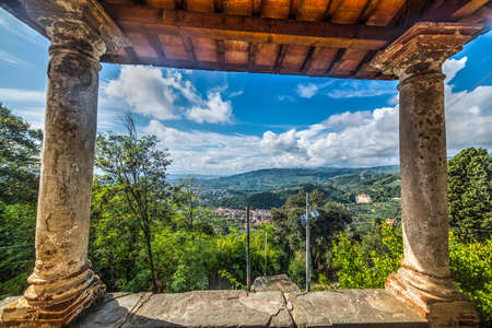 old columns in Montecatini, Italyの写真素材