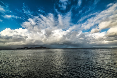 Cloudy sky over Alcatraz, California