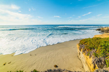 sand and rocks in La Jolla, Californiaの写真素材