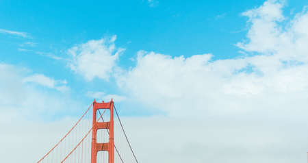 detail of World Famous Golden Gate bridge in San Francisco, Californiaの写真素材