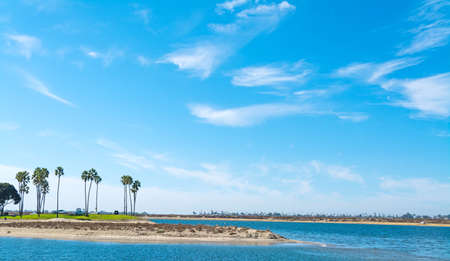 Mission bay in San Diego, Californiaの写真素材