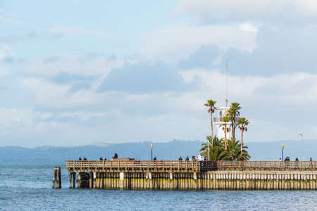 white lighthouse in Pier 39, Californiaの写真素材