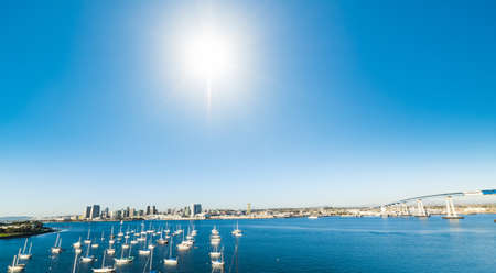 Boats in Coronado seafront, Californiaの写真素材
