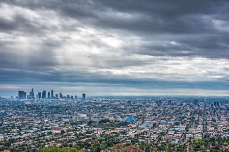 dramatic sky over Los Angeles, Californiaの写真素材