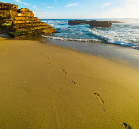 Footsteps in La Jolla, Californiaの写真素材