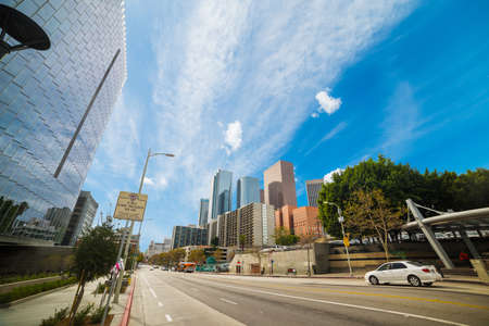 Downtown Los Angeles on a clear day, Californiaのeditorial素材