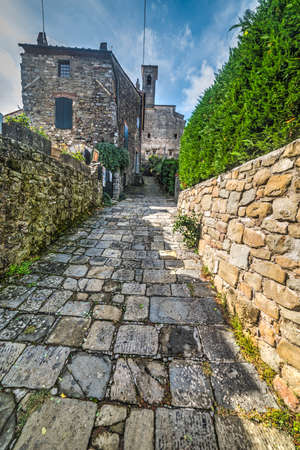 narrow backstreet in Montecatini, Italyの写真素材
