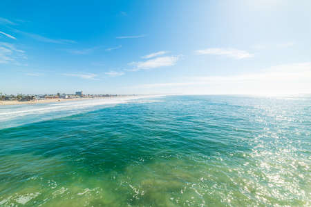 turquoise water in Pacific Beach, Californiaの写真素材