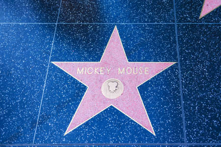 LOS ANGELES, CALIFORNIA - NOVEMBER 2, 2016: Mickey Mouse star on Hollywood Walk of Fameのeditorial素材
