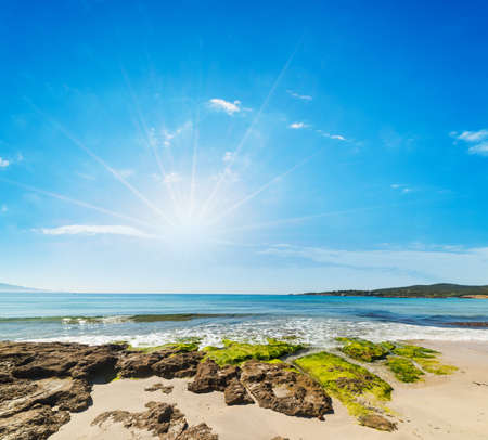 Shining over Le Bombarde beach, Sardiniaの写真素材