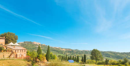 green valley in Tuscany, Italyの写真素材