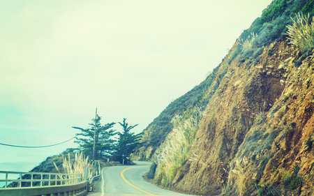 Pacific coast highway in vintage tone, California