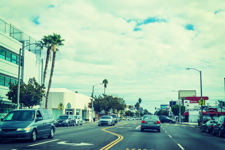grey sky over L.A., California
