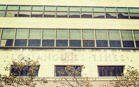 LOS ANGELES, CALIFORNIA - OCTOBER 27, 2016: Los Angeles Times building in downtown L.A.