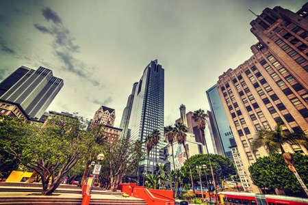 Los Angeles, California - October 27, 2016: Pershing square in downtown L.A.のeditorial素材