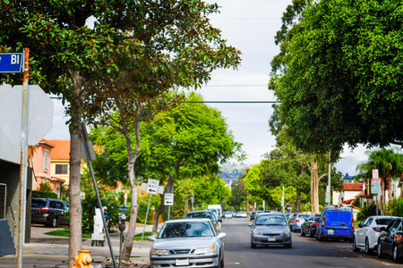 urban traffic in Los Angeles, California