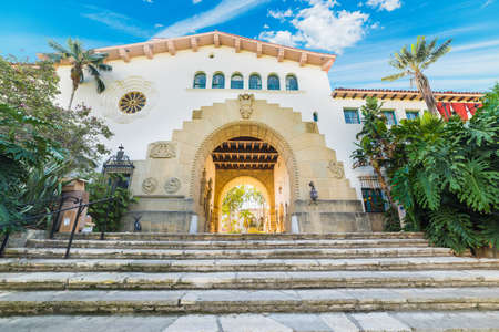stairs in Santa Barbara courthouse, Californiaの写真素材