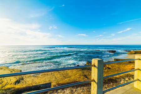 La Jolla beach at sunset, Californiaの写真素材