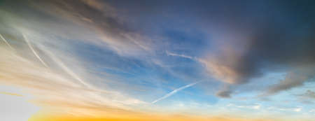 orange and blue sky in Sardiniaの写真素材