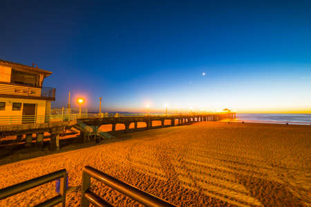 Clear night in Hermosa Beach, Californiaの写真素材
