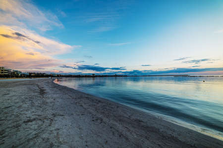 clouds over Alghero at sunset, Italyの写真素材