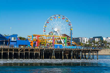 Amusement park in Santa Monica pier, Californiaのeditorial素材