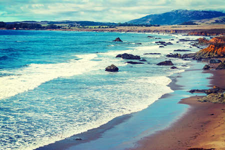 ovecast sky over the coast, Californiaの写真素材