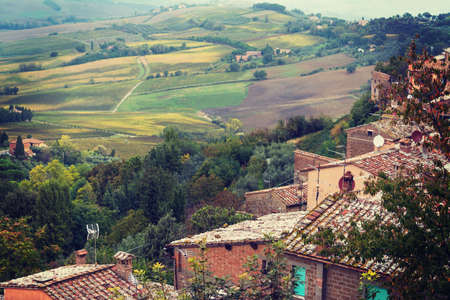 Rustic roofs in Tuscany, Italyの写真素材