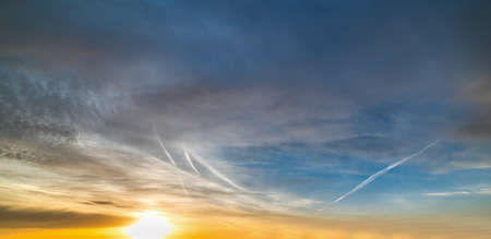 Winter sky at sunset in Sardiniaの写真素材