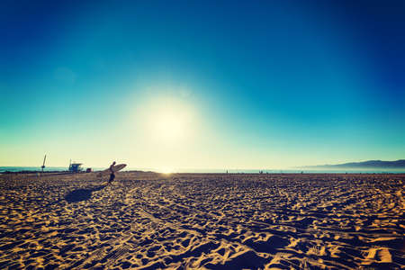 Venice, Ca, USA - November 03, 2016: Surfer on a clear dayのeditorial素材
