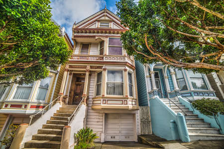 Painted Ladies in San Francisco, Californiaの写真素材