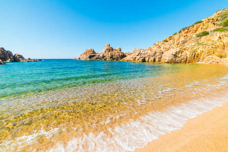 Golden shore in Costa Paradiso, Sardiniaの写真素材