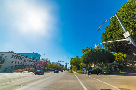 Crossroad in Rodeo Drive, Californiaの写真素材